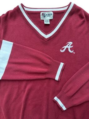 Vintage Alabama Crimson Tide V-Neck Sweater Men’s Size L Joe College Sports NCAA